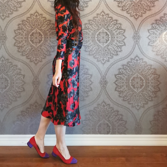 Made in Spain silk blend floral midi dress - Picture 6 of 12